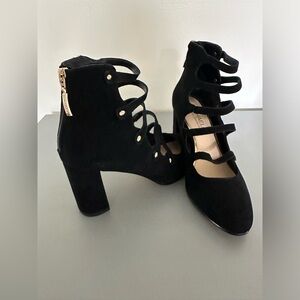 Michael by Michael Shannon Black Suede Boot with Classy Rear Zipper.